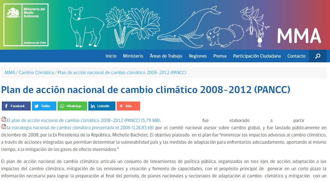Evaluación de medio tiempo del Plan de Acción Nacional de Cambio Climático
