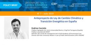 Policy brief: Anteproyecto de Ley de Cambio Climático y Transición Energética en España