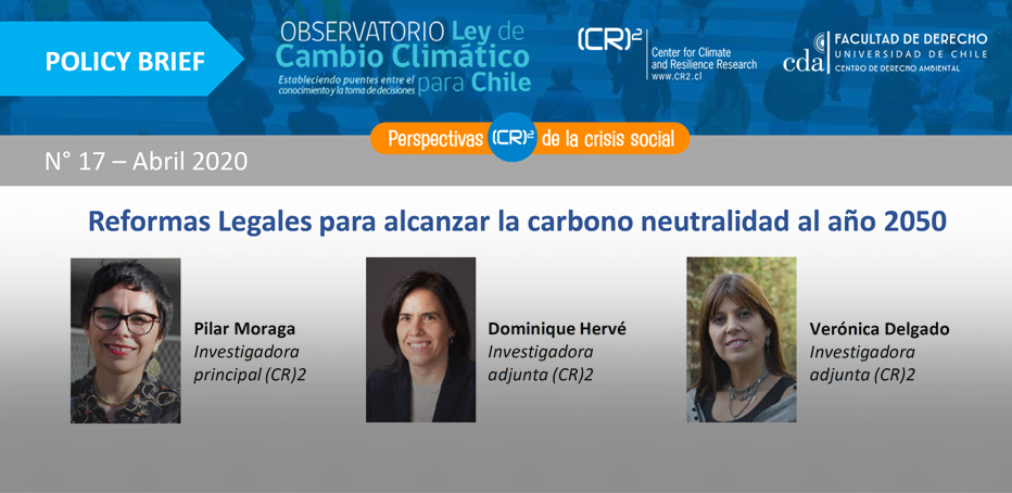 Policy brief | Reformas Legales para alcanzar la carbono neutralidad al año 2050
