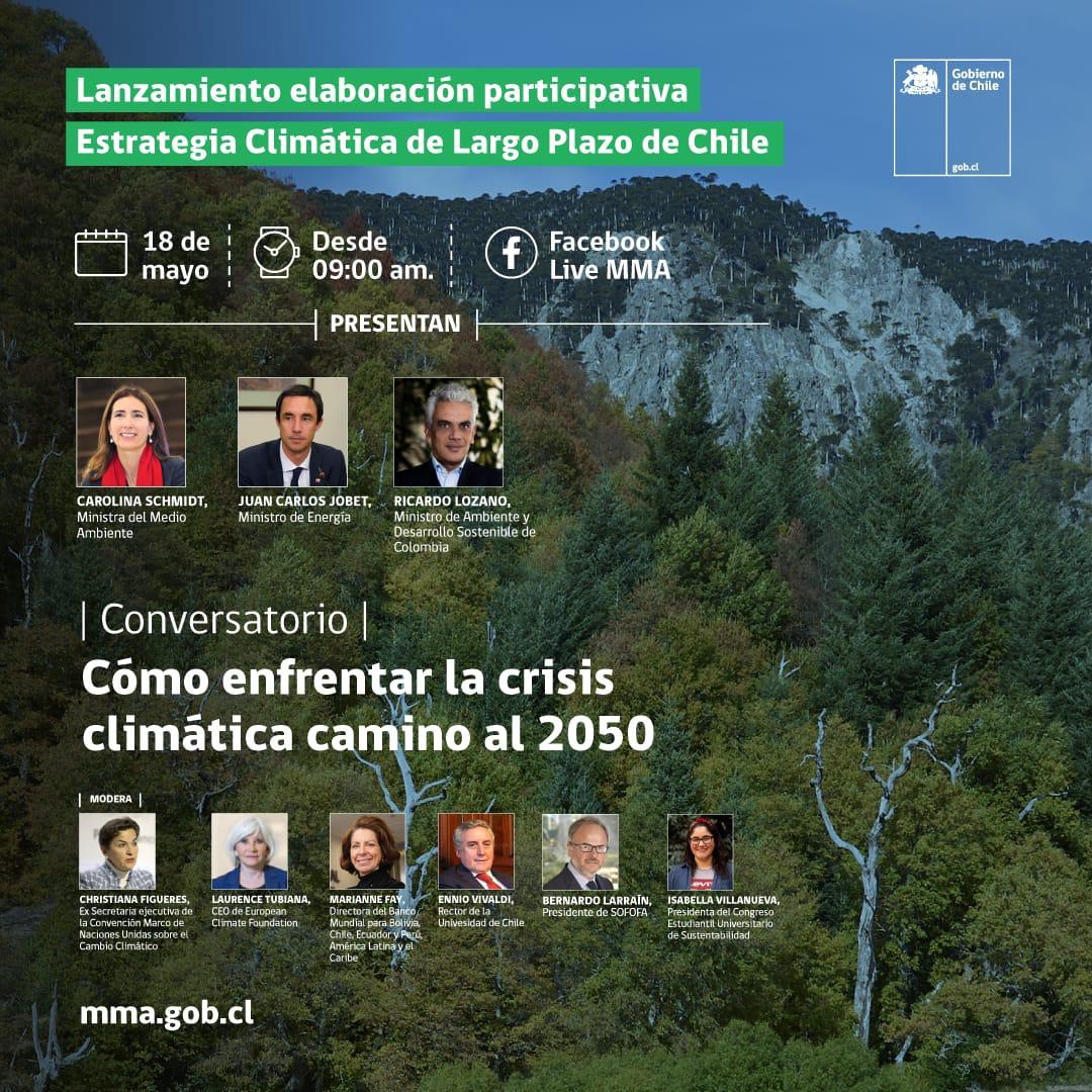 El Rector de la Universidad de Chile, profesor Ennio Vivaldi, participa como panelista en el lanzamiento del proceso de elaboración de la Estrategia Climática de Largo Plazo para Chile